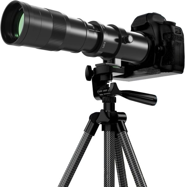 420-800mm Telephoto Lens for Canon - EF Lens for Canon DSLR, Manual Focus MF Zoom Lens for Canon EOS Rebel SL3 SL2 SL1 T8i T7i T7 T6 4000D 1500D 90D 80D 77D 70D 60D 7D 6D 5D 1D DSLR Cameras