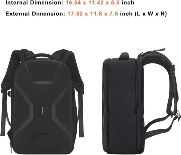 MOSISO Camera Backpack, DSLR/SLR/Mirrorless Photography Camera Bag 15-16 inch Waterproof Hardshell Case with Tripod Holder&Laptop Compartment Compatible with Canon/Nikon/Sony, Black - Image 7