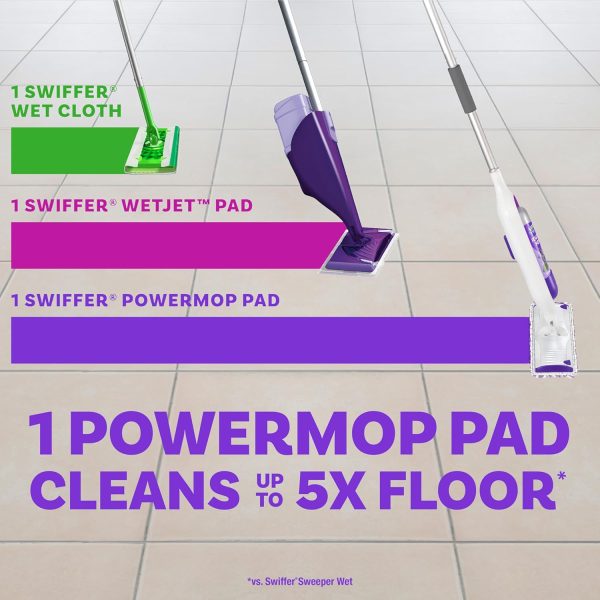 Swiffer PowerMop Multi-Surface Mop Kit for Floor Cleaning, Fresh Scent, Mopping Kit Includes PowerMop, 2 Mopping Pad Refills, 1 Floor Cleaning Solution with Fresh Scent and 2 Batteries - Image 7