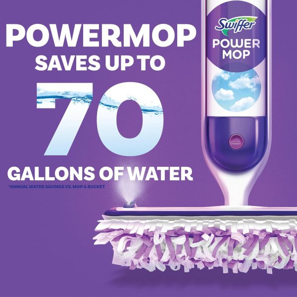 Swiffer PowerMop Multi-Surface Mop Kit for Floor Cleaning, Fresh Scent, Mopping Kit Includes PowerMop, 2 Mopping Pad Refills, 1 Floor Cleaning Solution with Fresh Scent and 2 Batteries - Image 9